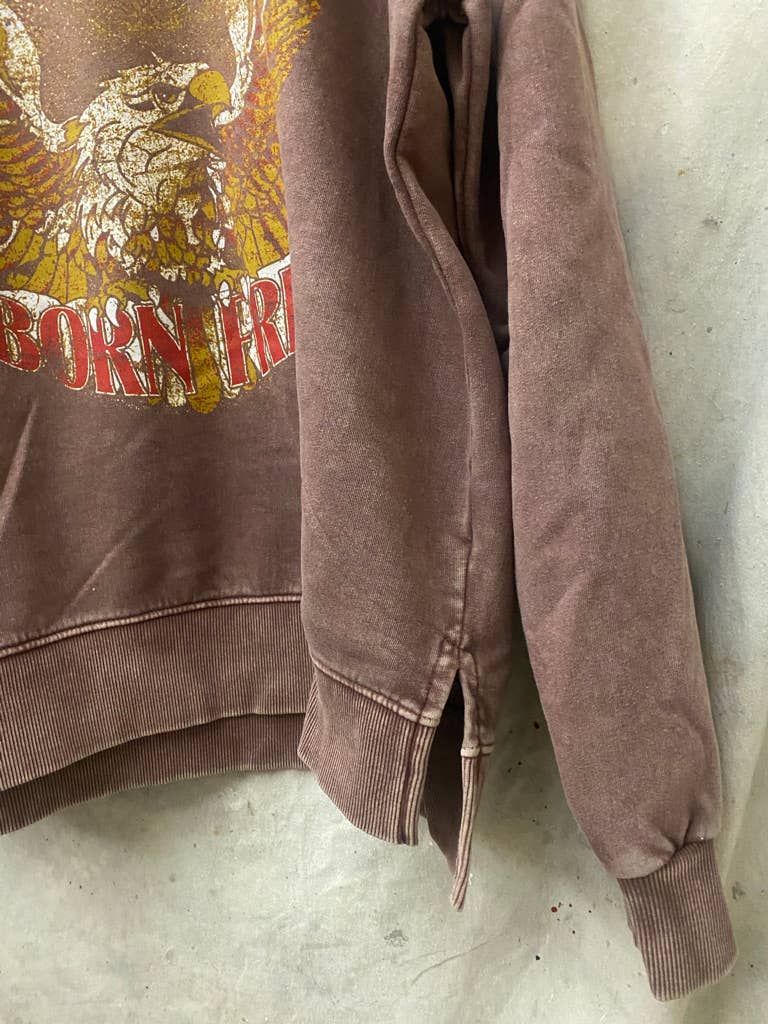 Born Free Acid Wash Crew neck sweatshirt
