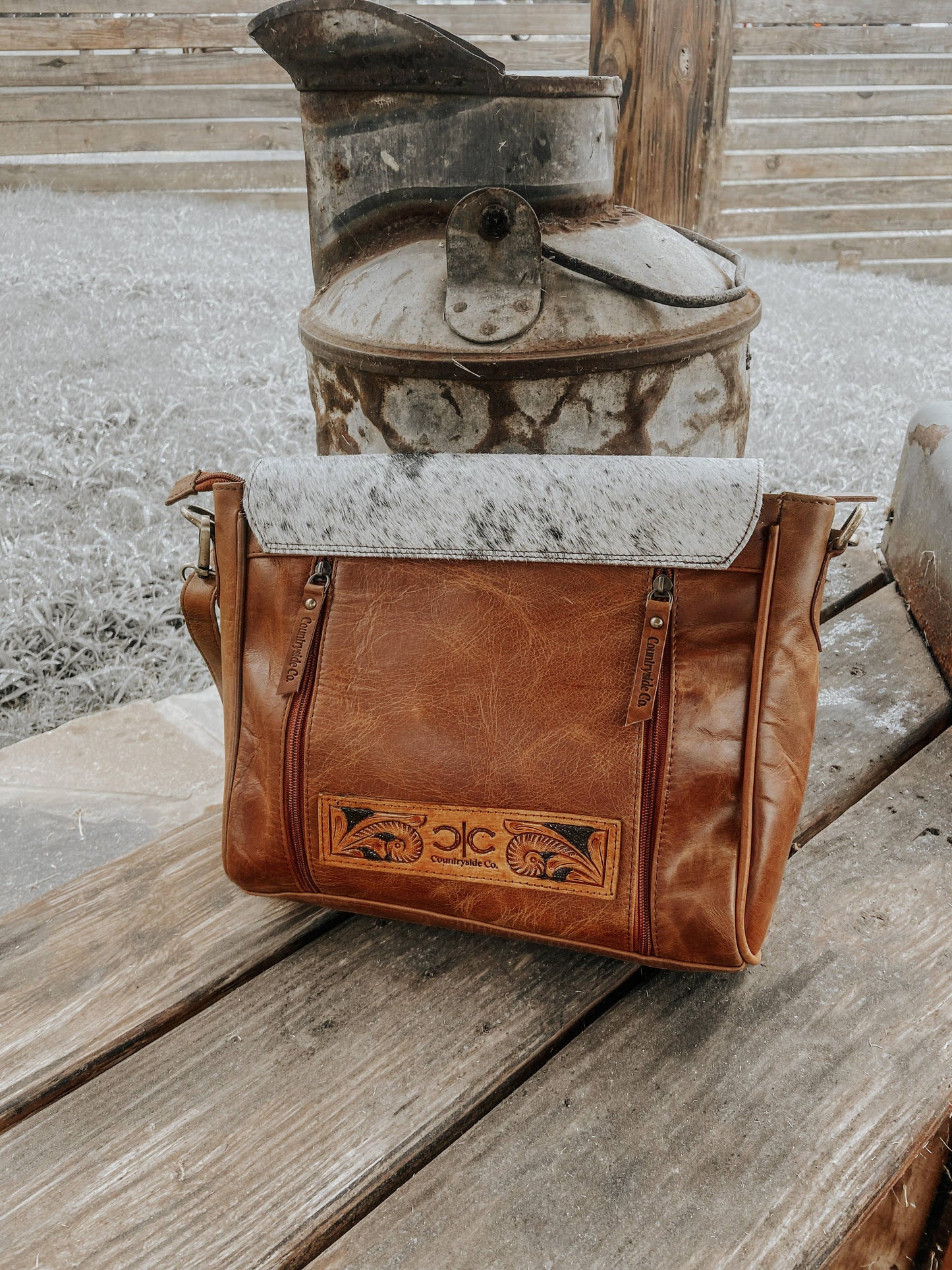 Magedalen Tooled Leather Cowhide Purse, Shoulder Bag