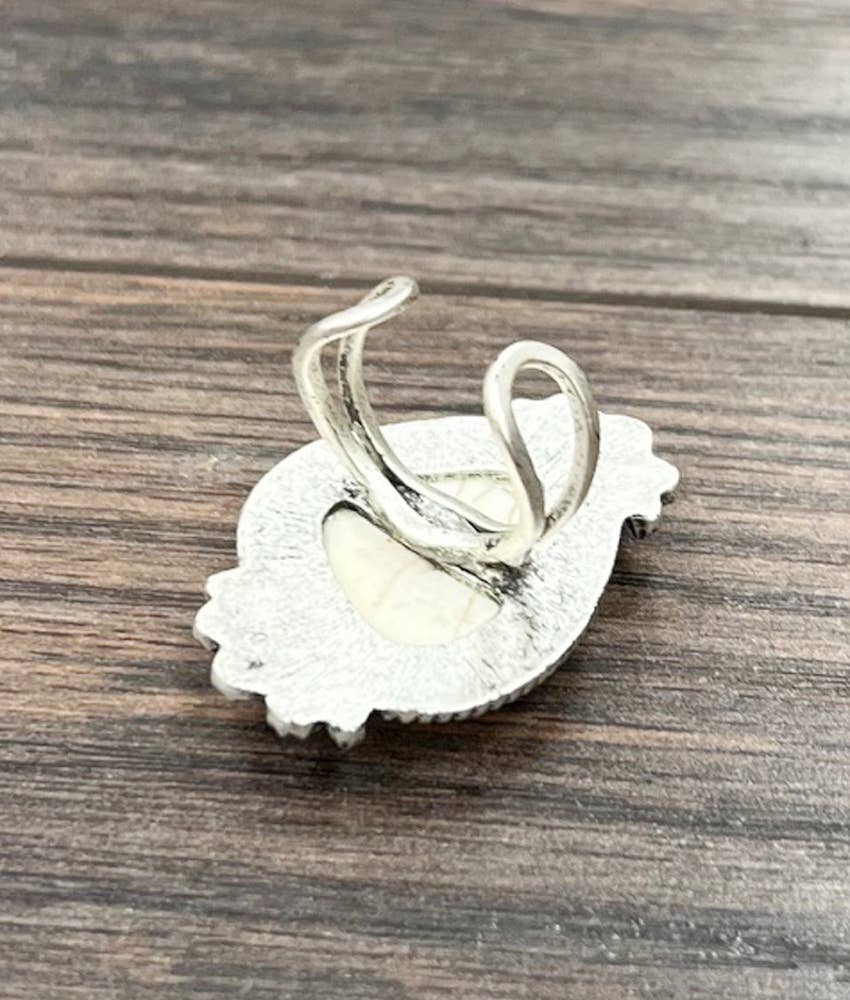 750263, White Turquoise Adjustable Ring