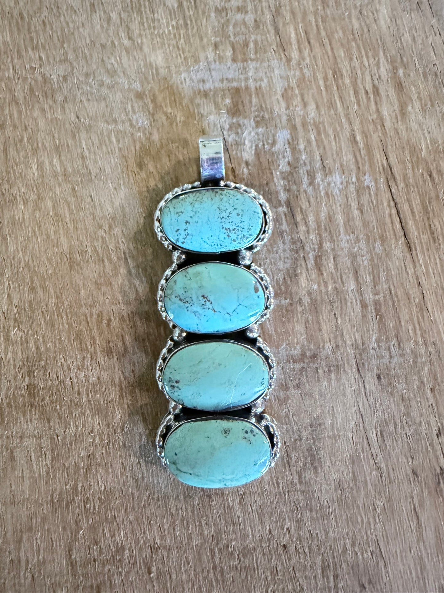 Navajo Handmade Sterling Silver Royston Pendant by Marie Bahe