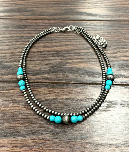 734668, Handmade Navajo Bead Necklace