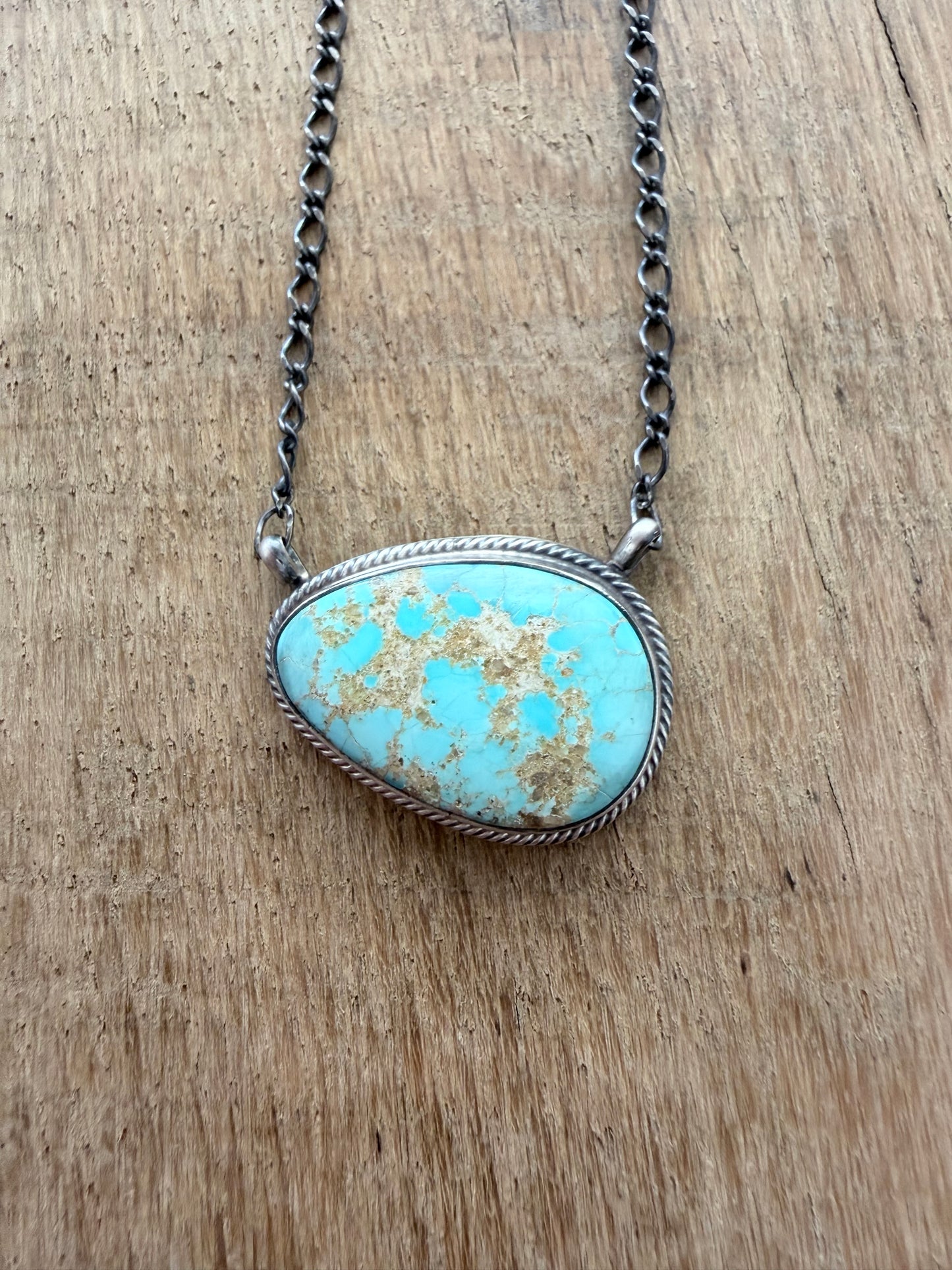 Navajo Made By Art Brogerman Kingman Turquoise Necklace