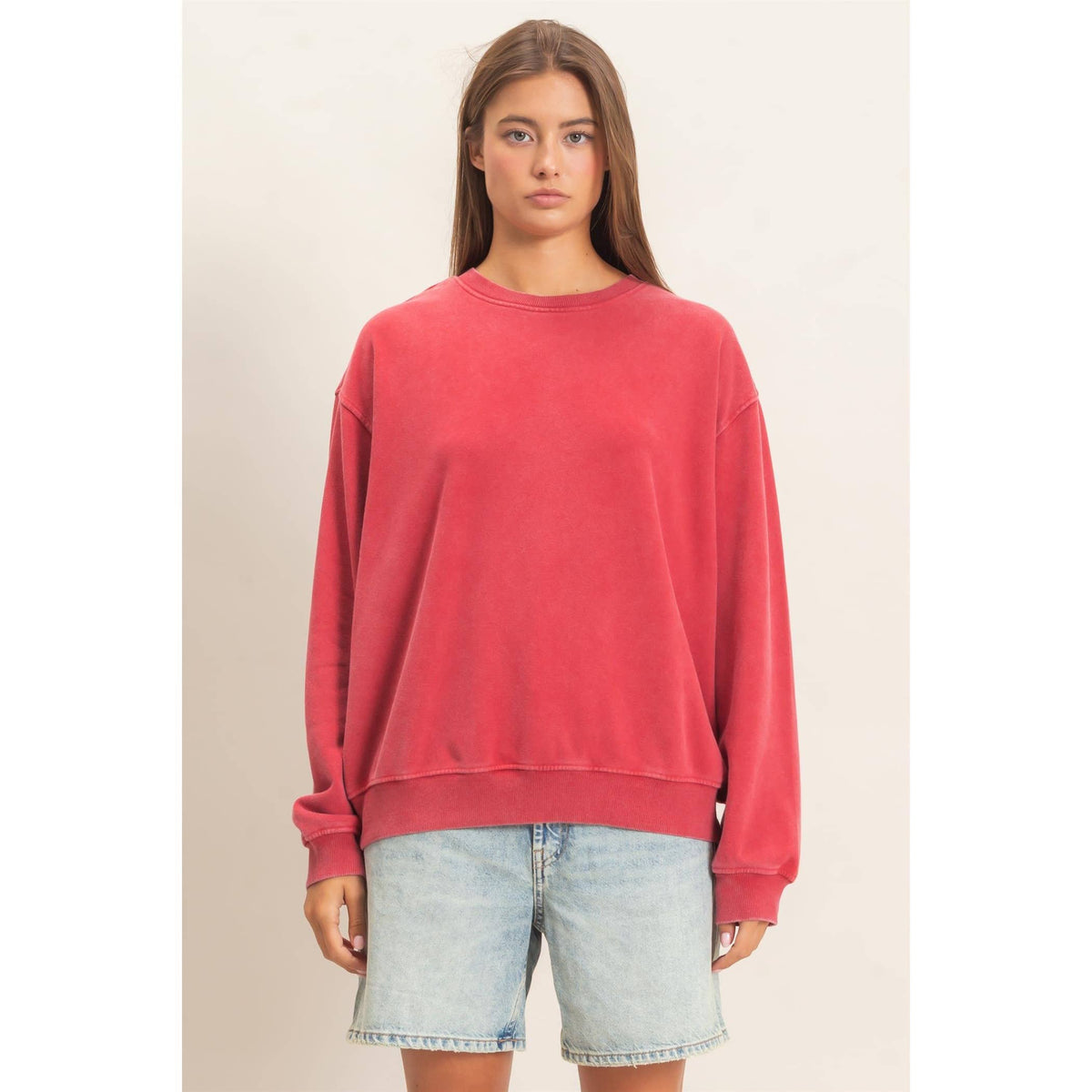 Mineral Wash Crew Neck Sweatshirt