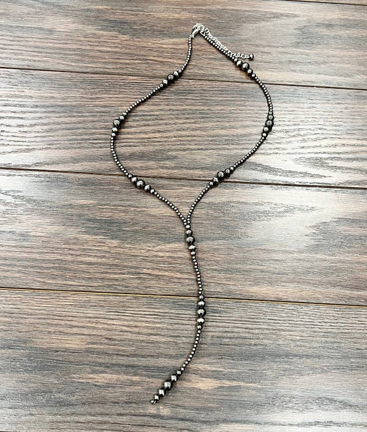 739521, 31" Clustered Polish Navajo Bead Tassel Necklace