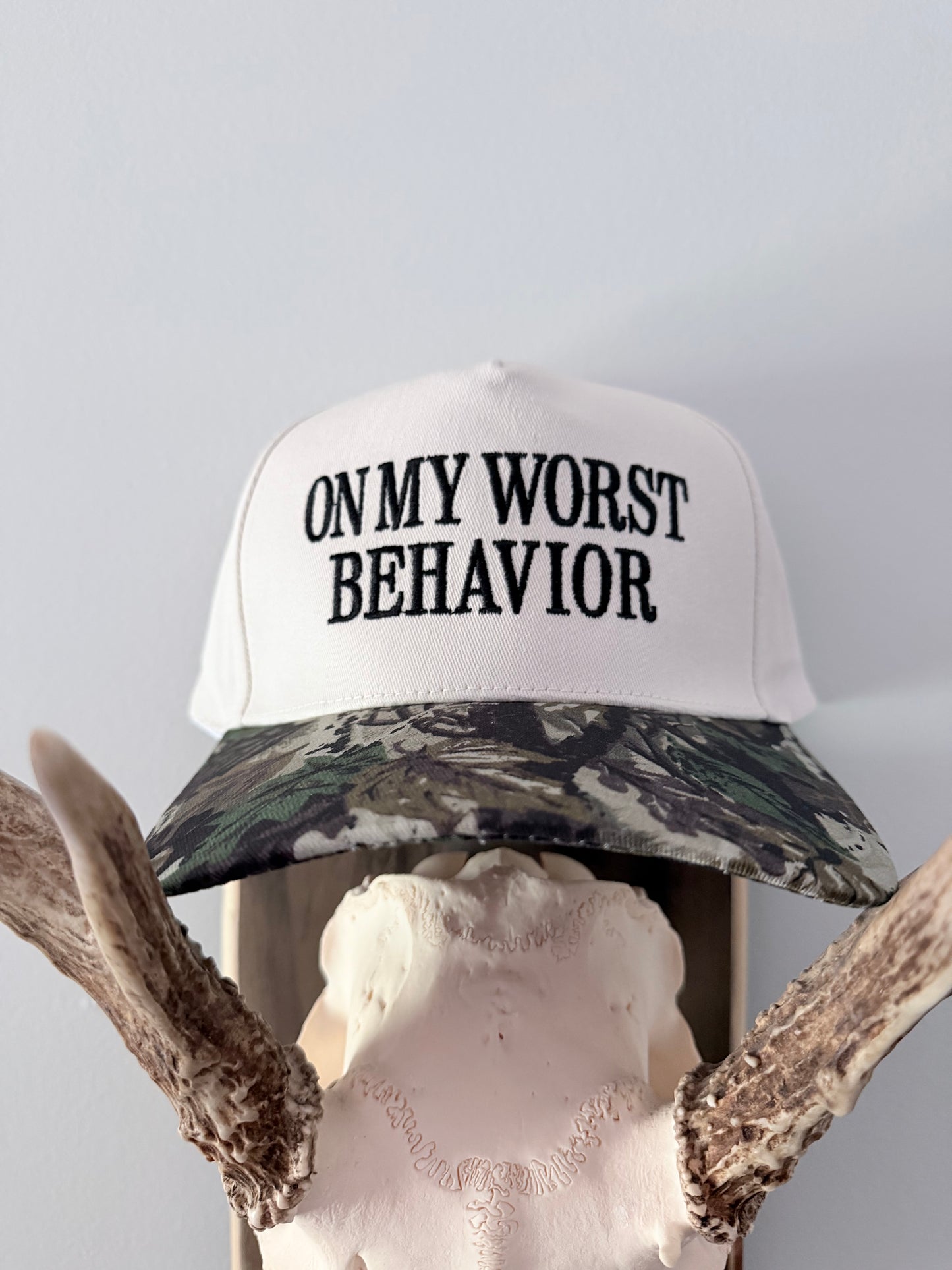 On My Worst Behavior Two Tone Canvas Cotton Cap