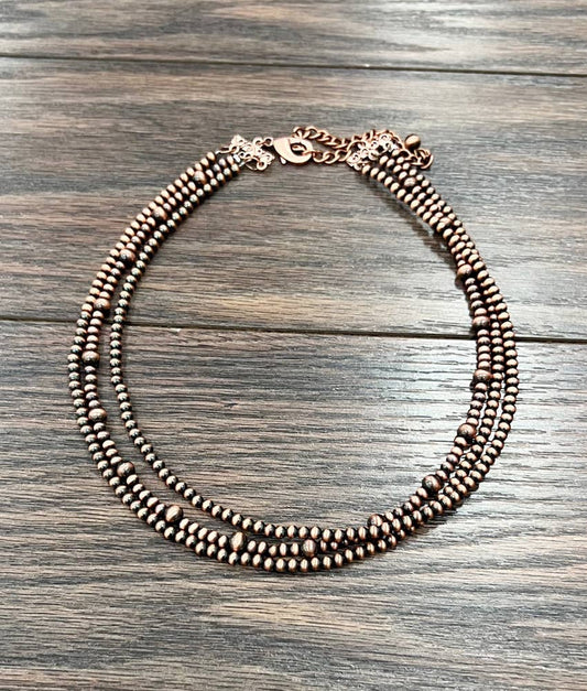 737156, Handmade Copper Navajo Bead Necklace