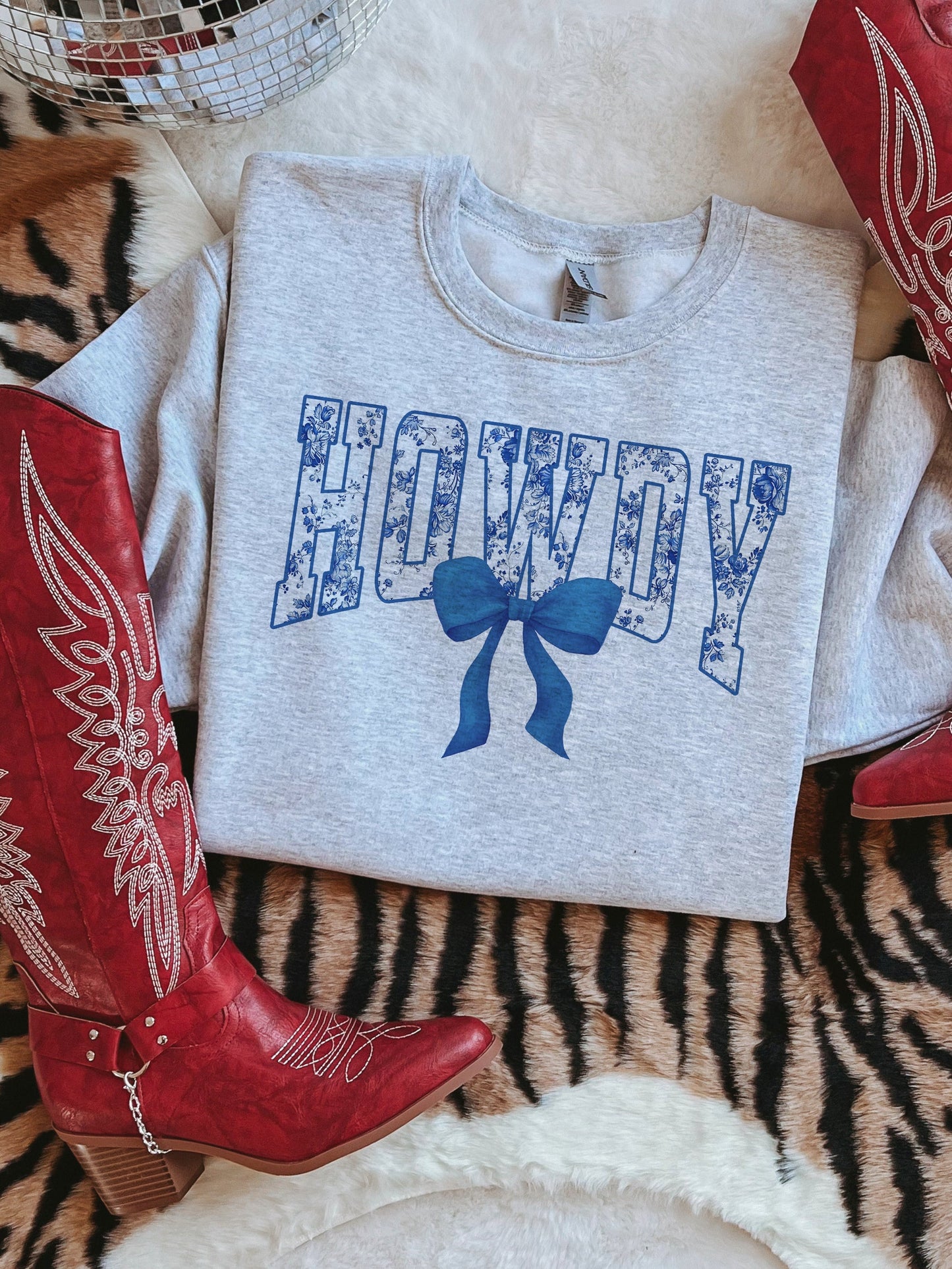 COQUETTE HOWDY: BLUE CREW or TEE