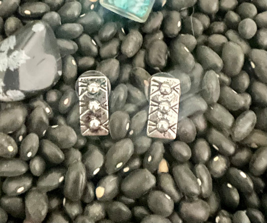 Silver Embossed Earrings