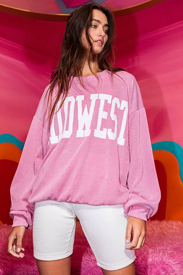MIDWEST Comfy Oversize Graphic Sweatshirt, Gameday