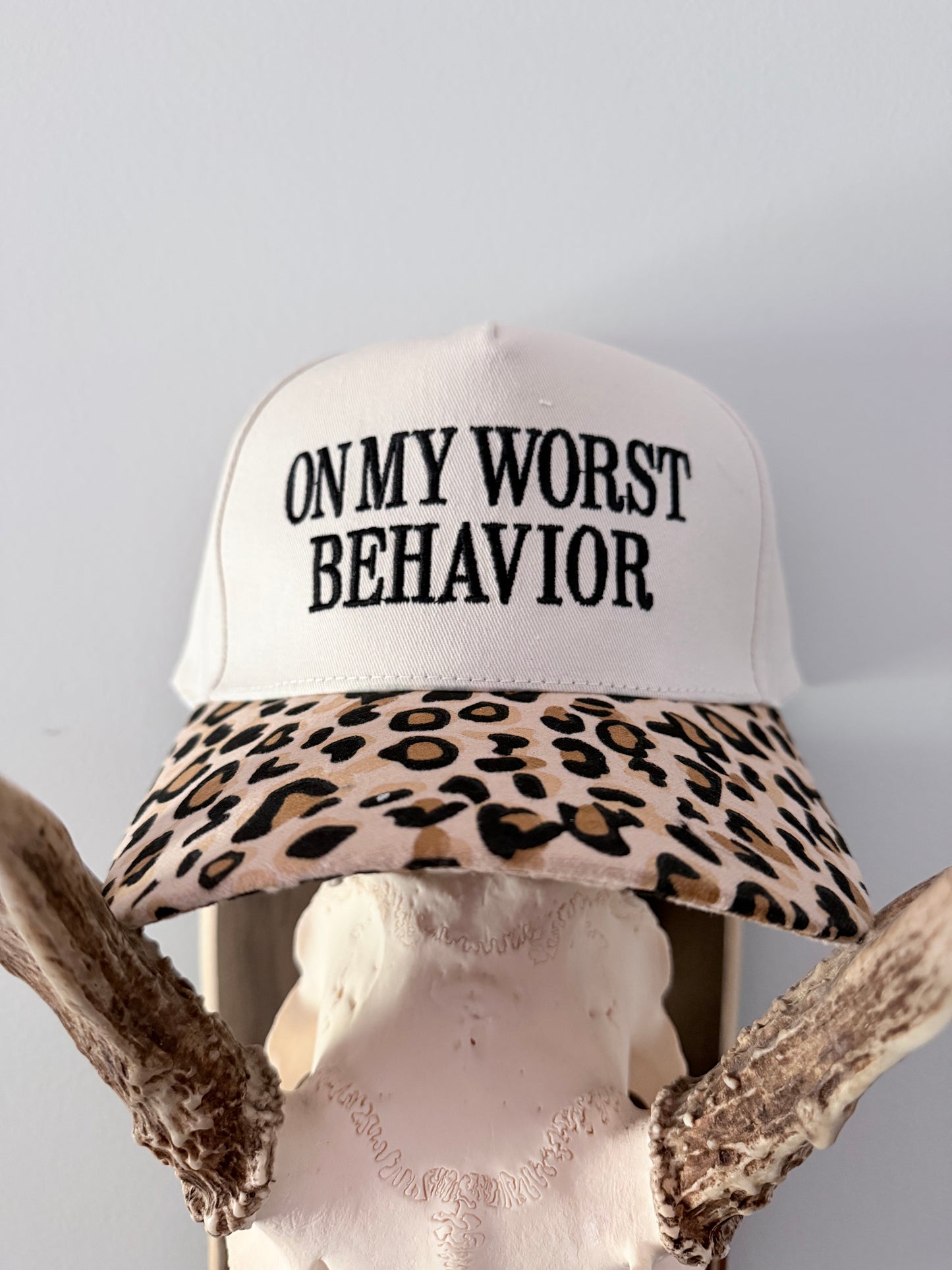 On My Worst Behavior Two Tone Canvas Cotton Cap
