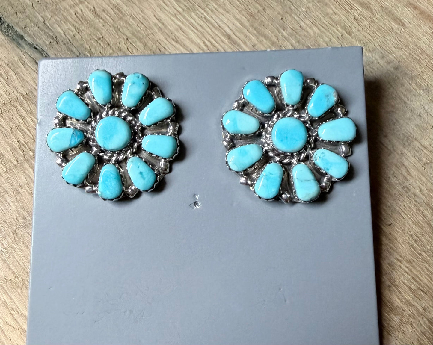 Native Made By Jason Benally Kingman Stud Earrings
