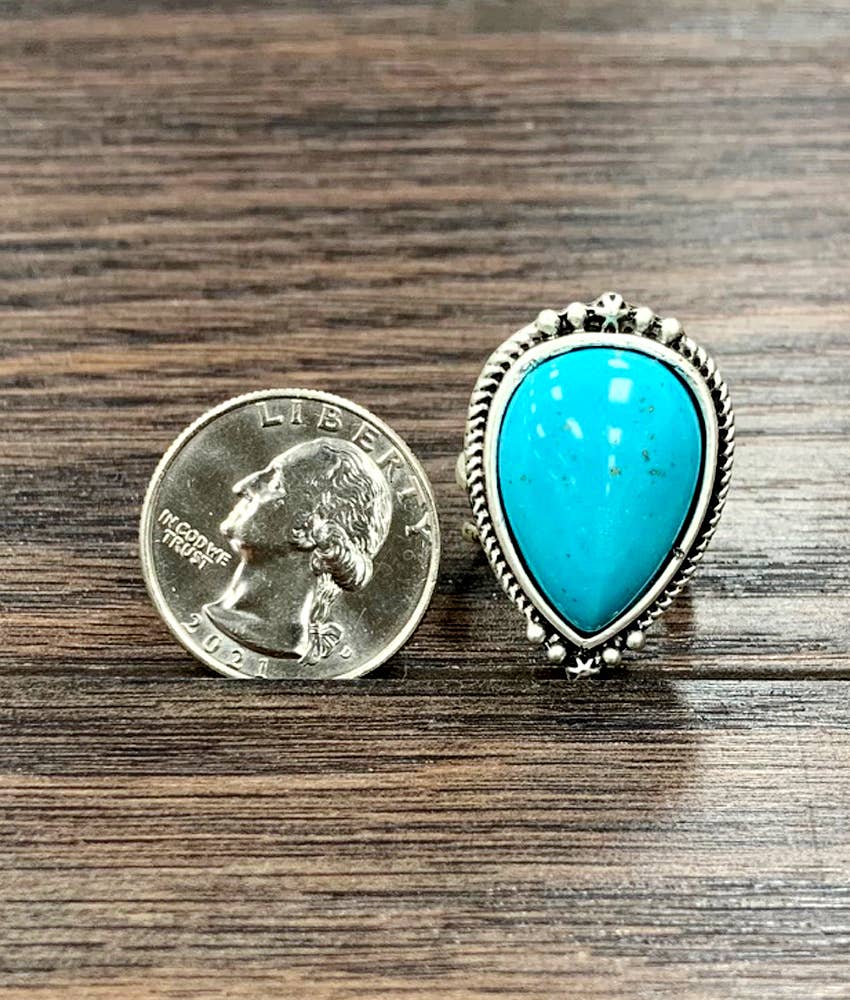 750384, Turquoise Adjustable Ring
