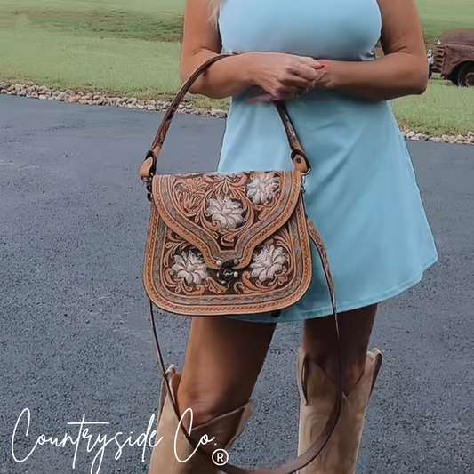 Stella Tooled Leather Handbag by Countryside