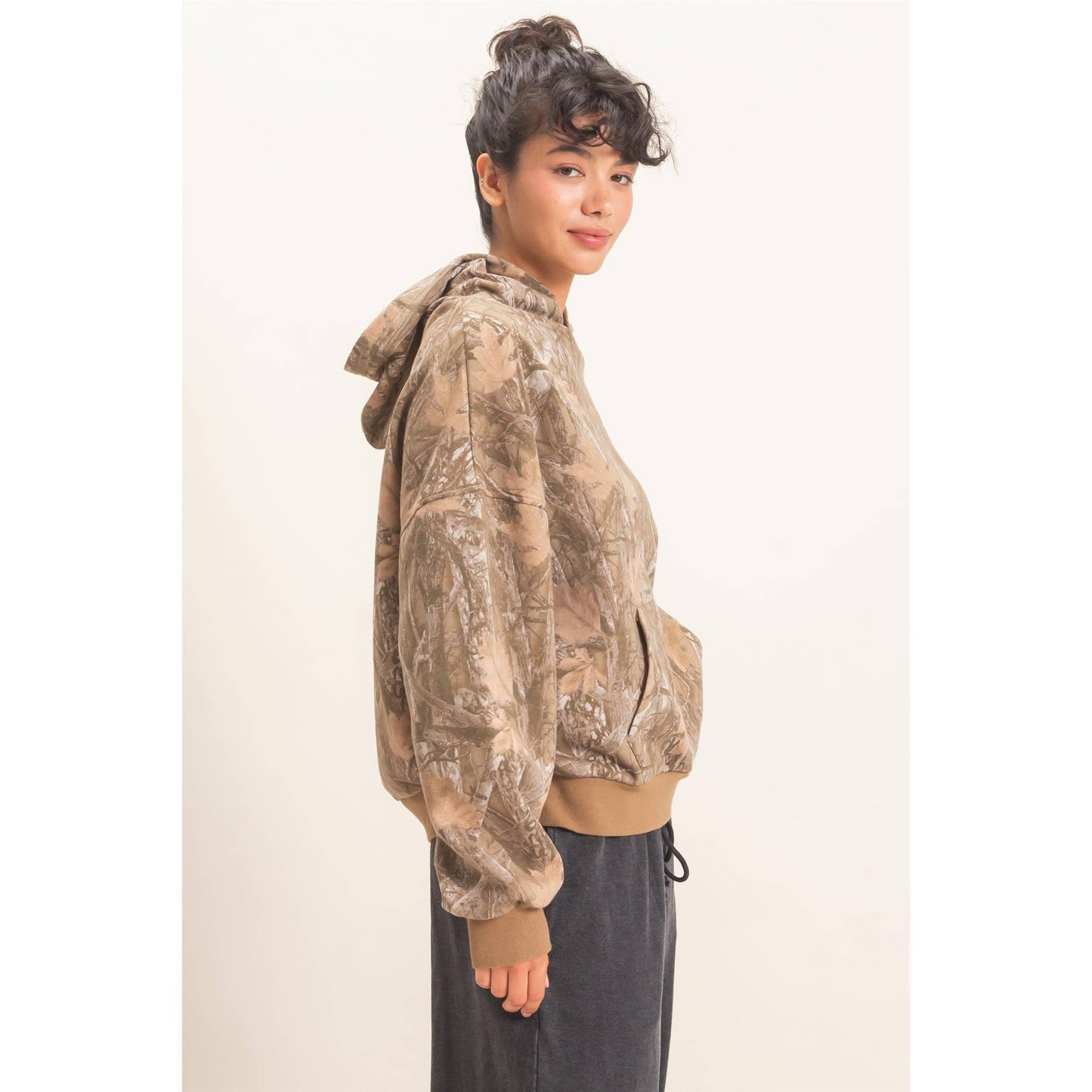 Tree Camouflage Hoodie With Kangaroo Pocket