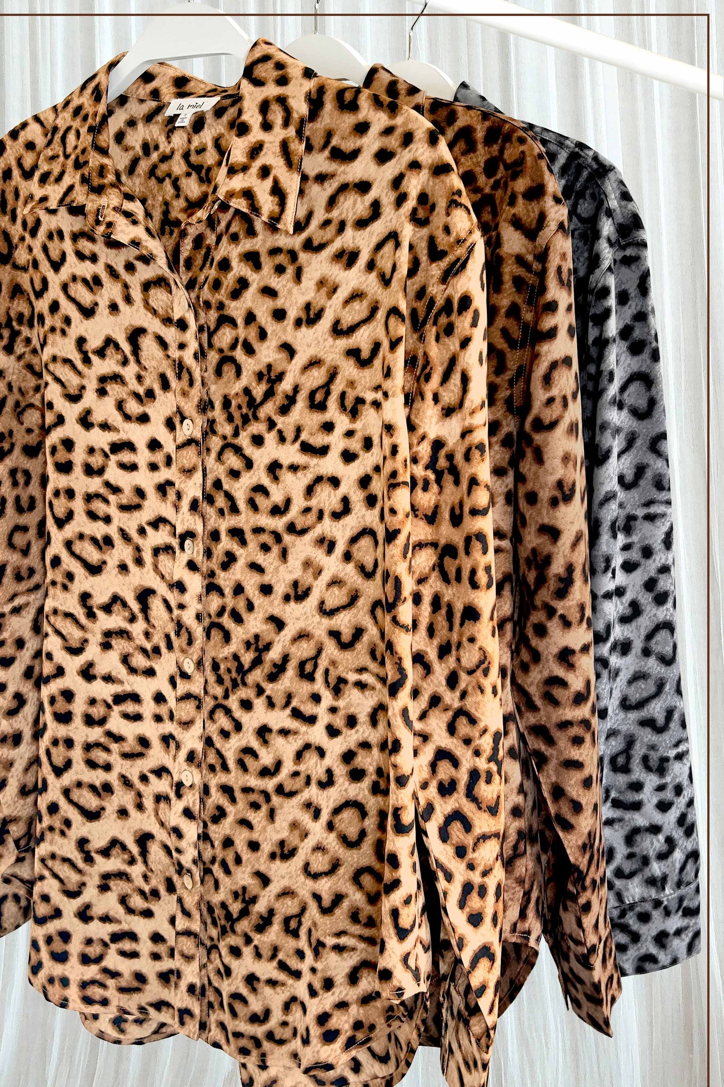 Leopard Printed Button Down Long Sleeve Shirt