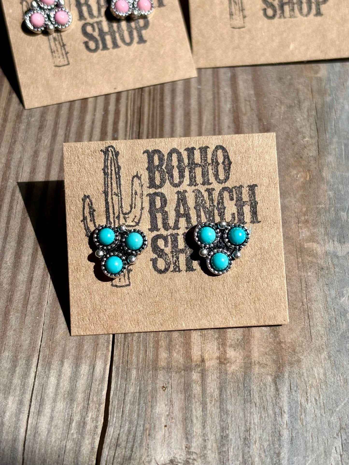 Western Mini Stone Stud Earrings