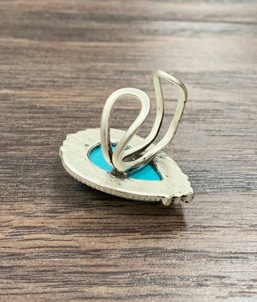 750384, Turquoise Adjustable Ring