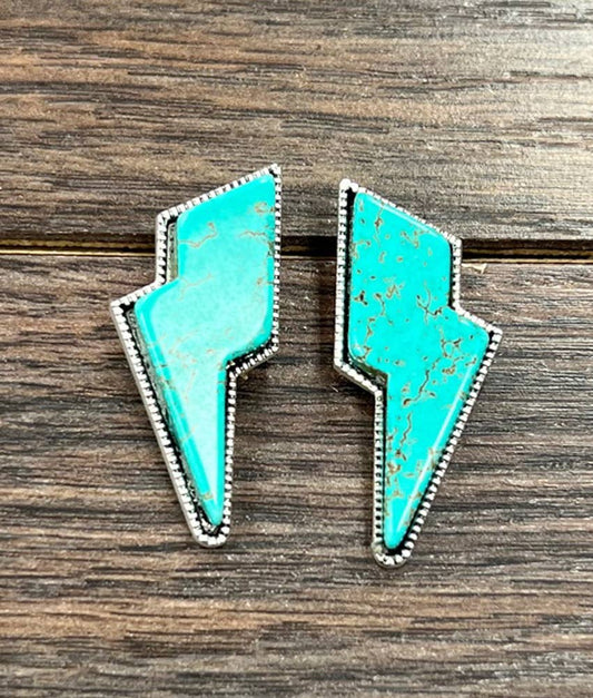 723981, Bolt Turquoise Stud Earrings