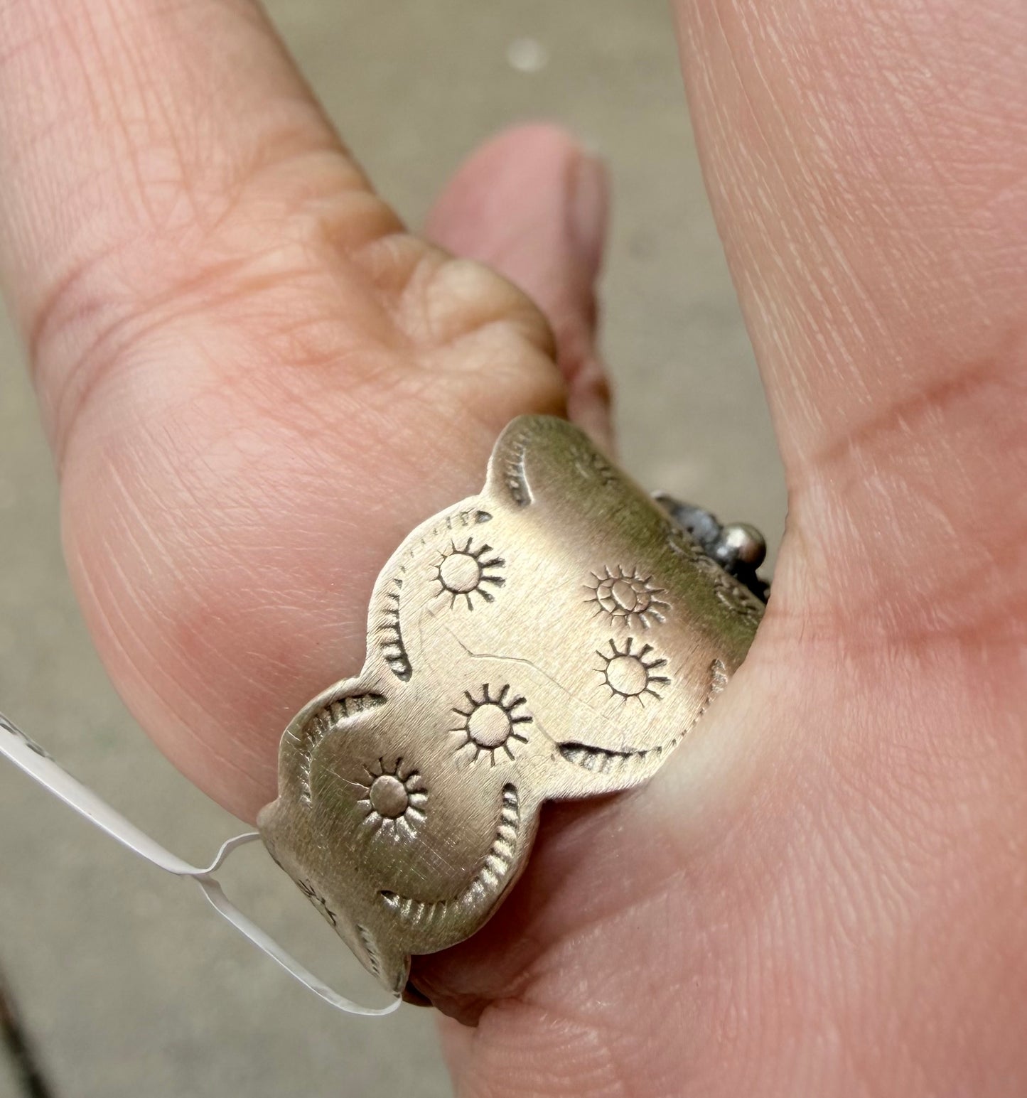 White Buffalo Sterling Silver Cigar Ring