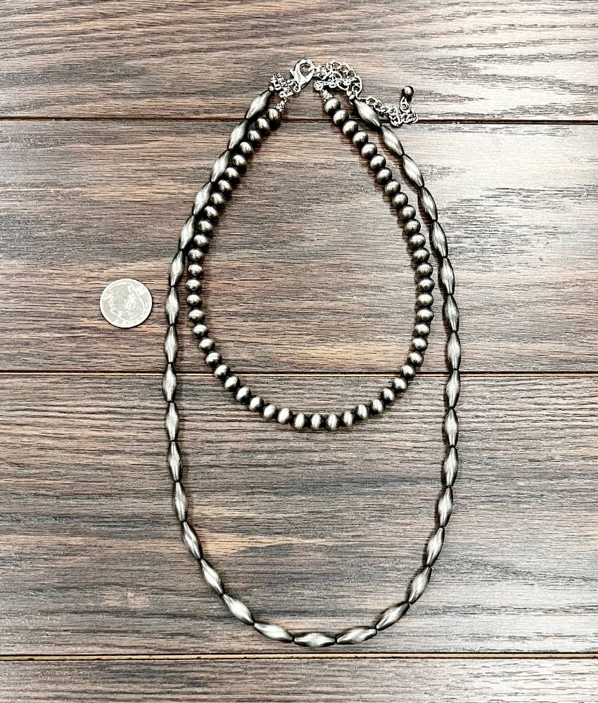 739533, 24" 2-strand Navajo Bead Necklace