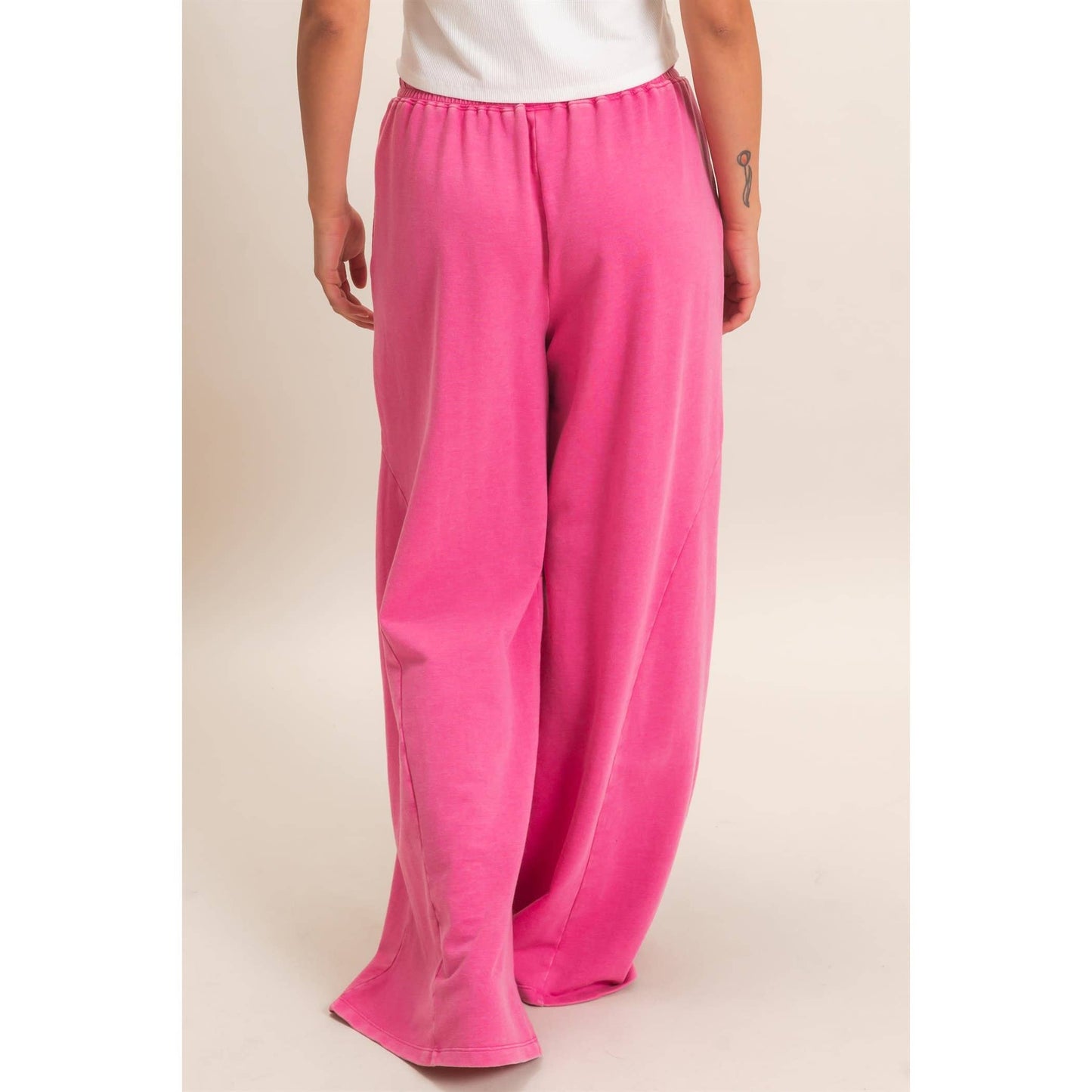 Mineral Washed Wide Leg Pants