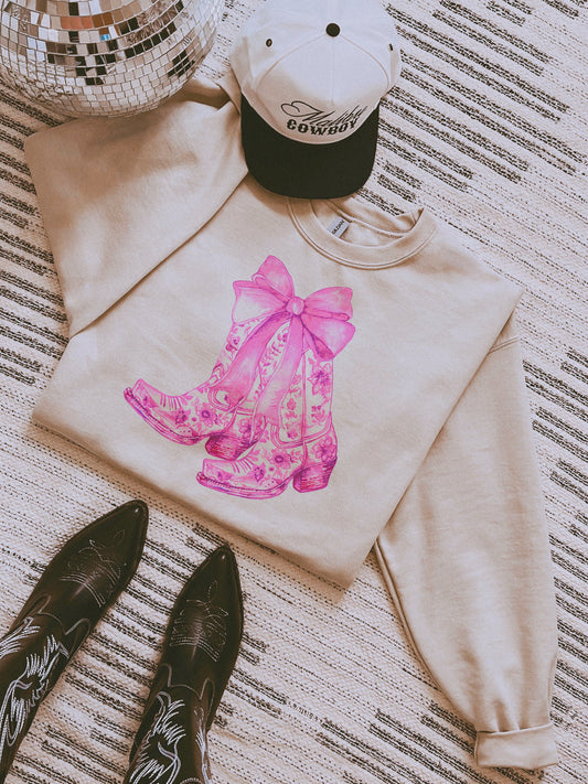 COASTAL BOOTS: PINK CREW or TEE