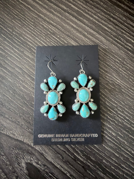 Native Made Kingman Turquoise Earrings by Tricia Smith