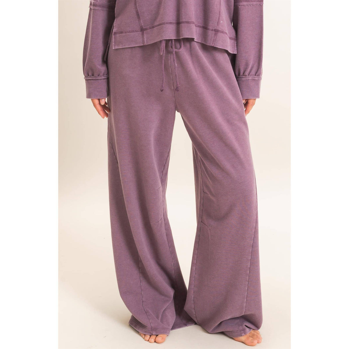 Mineral Washed Wide Leg Pants