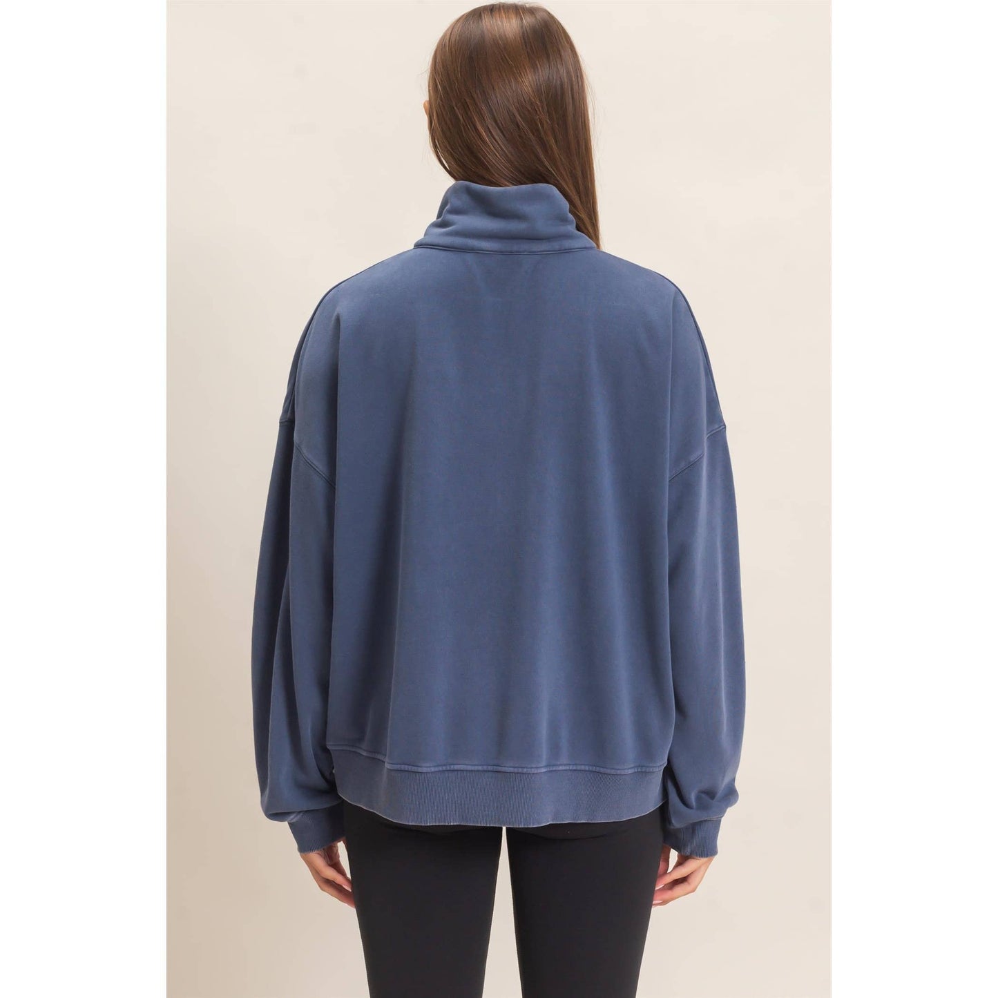 Mineral Wash Button Front Sweatshirt