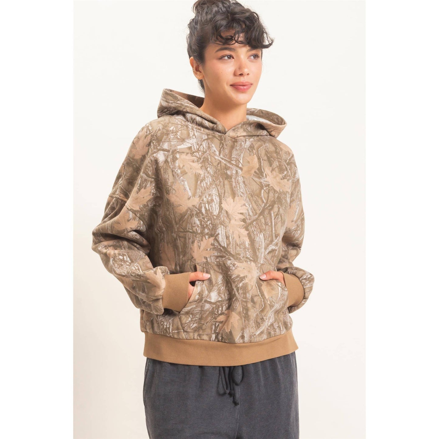 Tree Camouflage Hoodie With Kangaroo Pocket