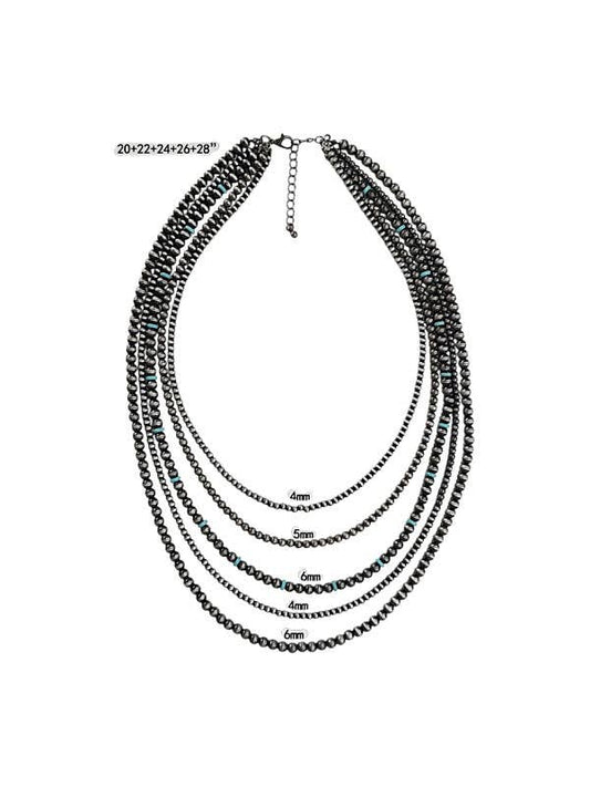 Western 5 Strand Navajo Pearl Necklace