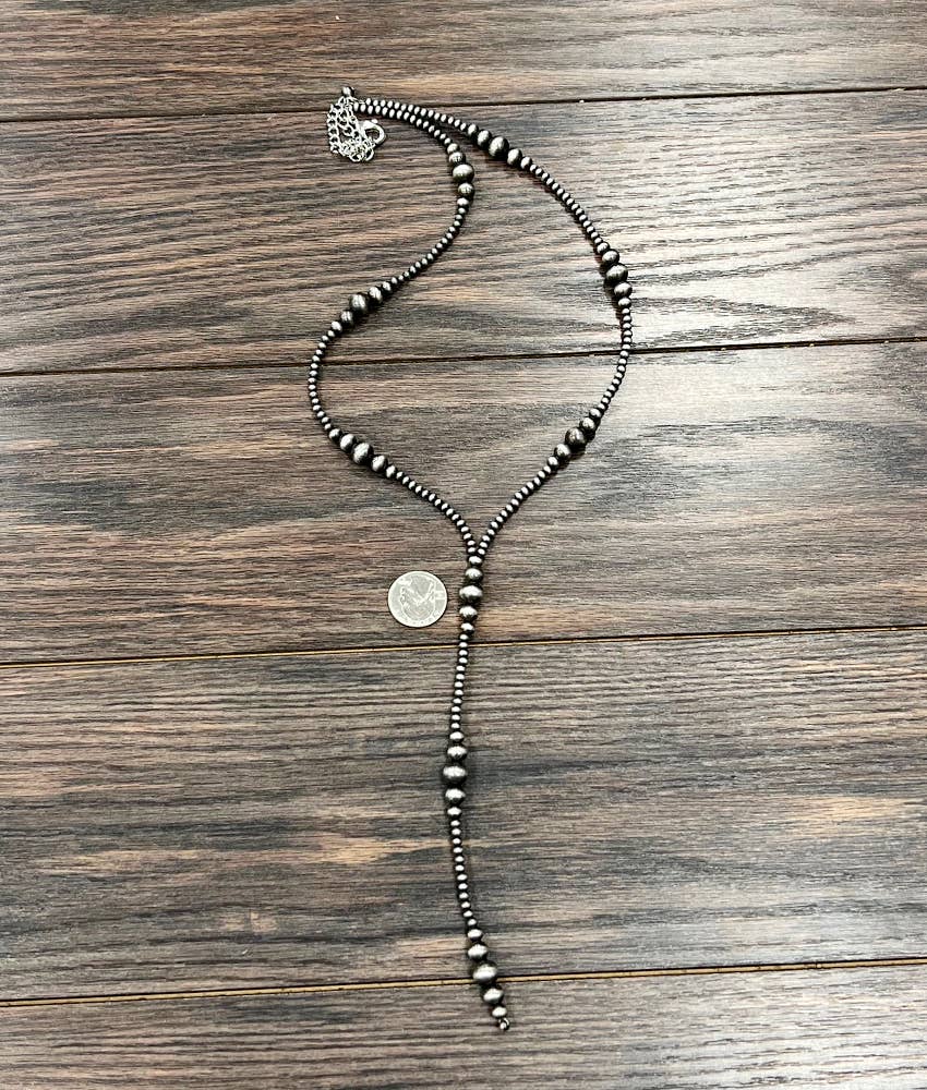 739367, Handmade 31" Clustered Navajo Bead Tassel Necklace