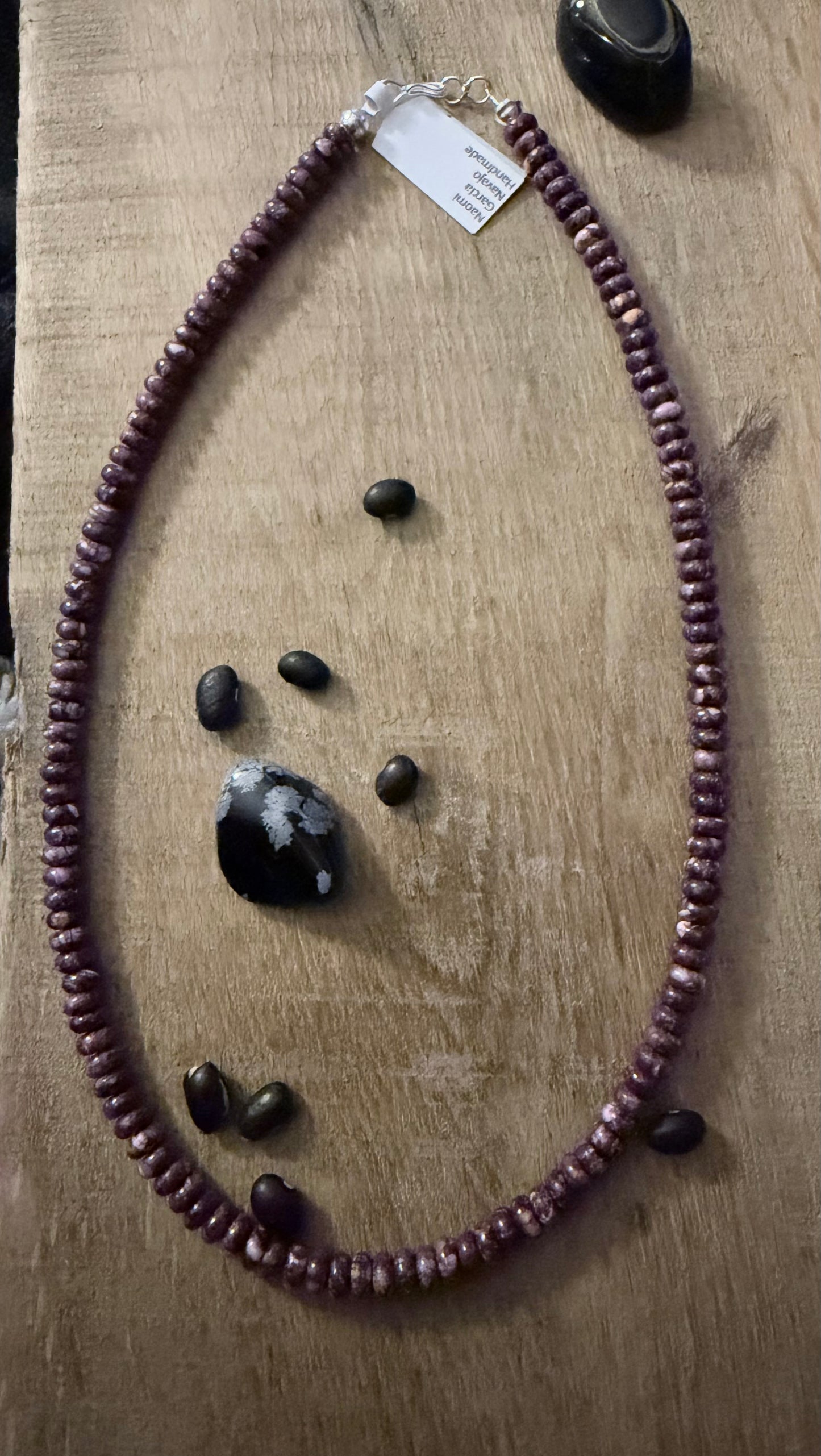 Native Made By Naomi Garcia Purple Spiny Sterling Necklace