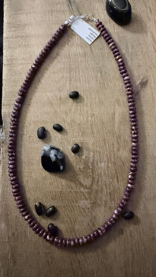 Native Made By Naomi Garcia Purple Spiny Sterling Necklace