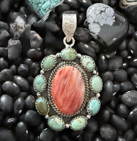 Red Spiny and Sonoran Mountain Sterling Pendant-111
