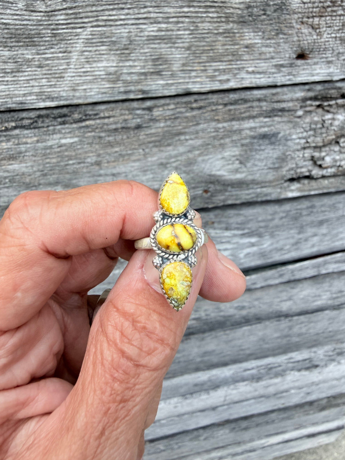 Three Stone Palomino Adjustable Ring