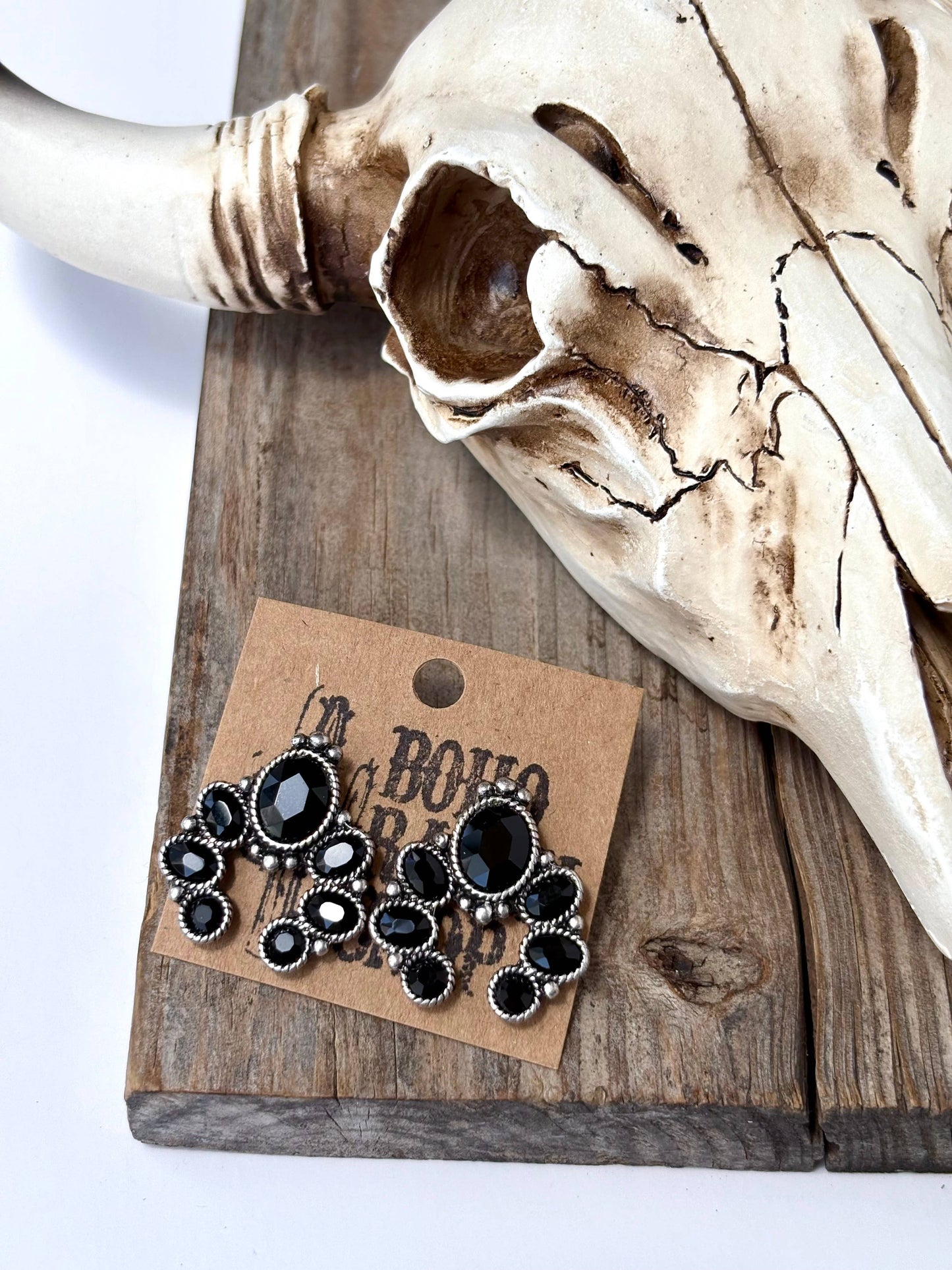 Squash Blossom Stone Stud Earrings