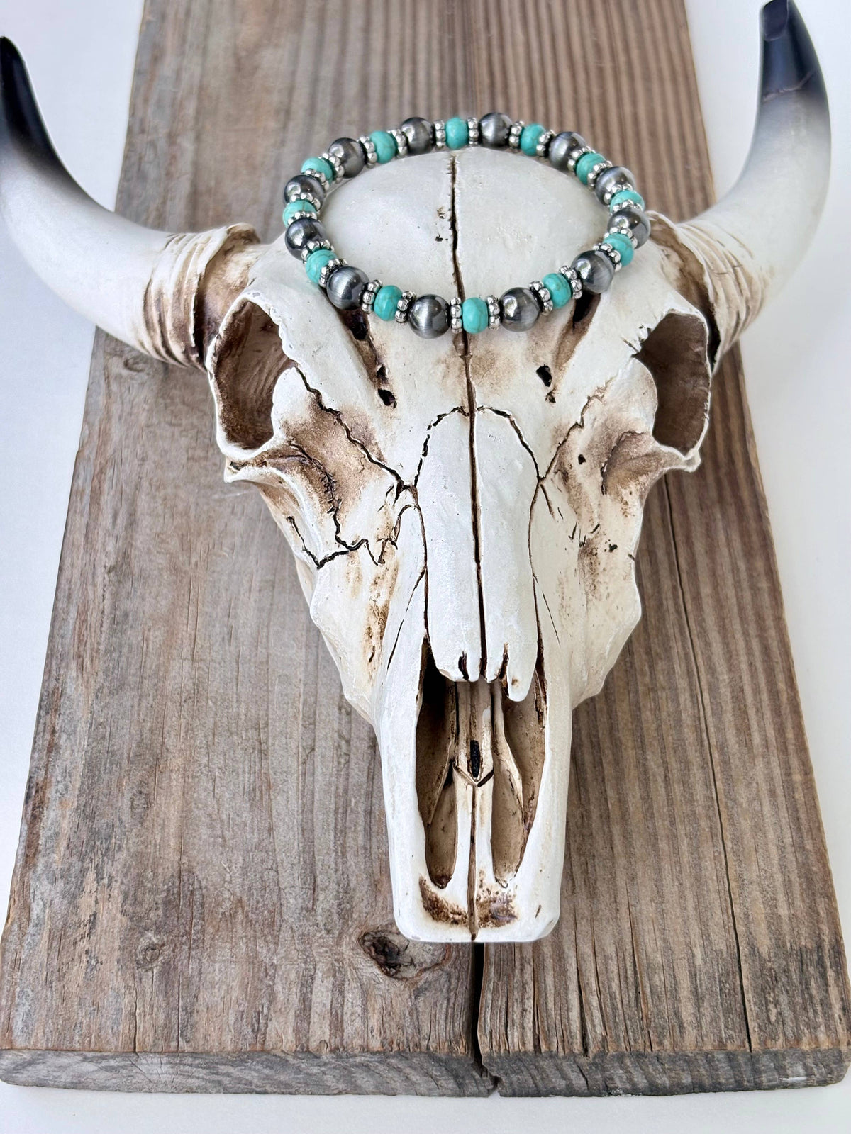 Western Style Navajo Pearl & Turquoise Stone Beaded Bracelet