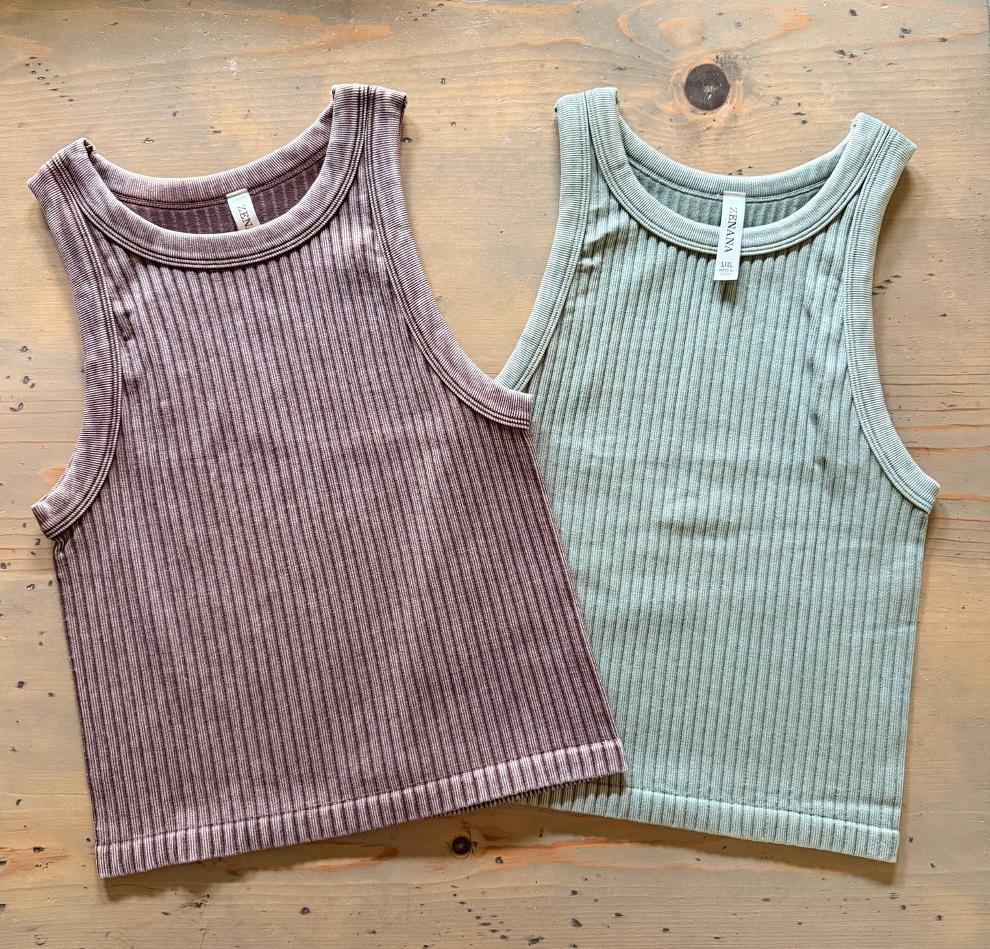 Ribbed Washed Seamless Tank Top