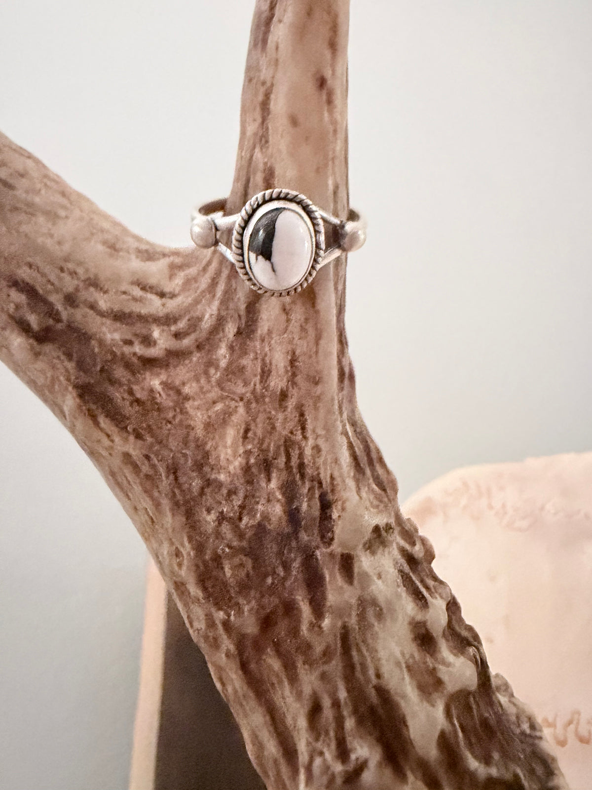 Sterling Silver White Buffalo Ring