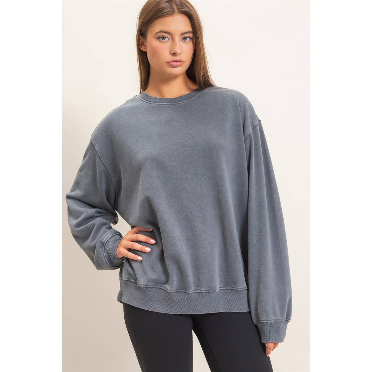 Mineral Wash Crew Neck Sweatshirt