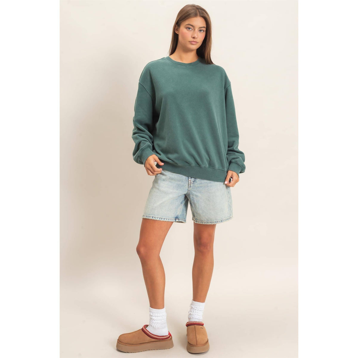 Mineral Wash Crew Neck Sweatshirt