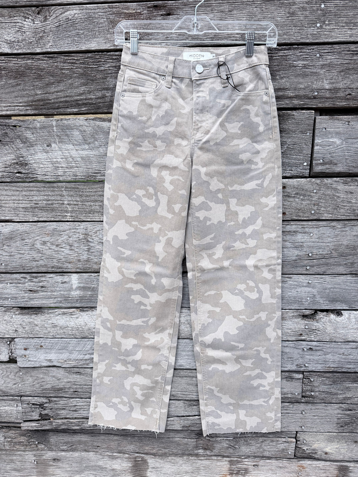 Tan Camo High Rise Dad Jeans