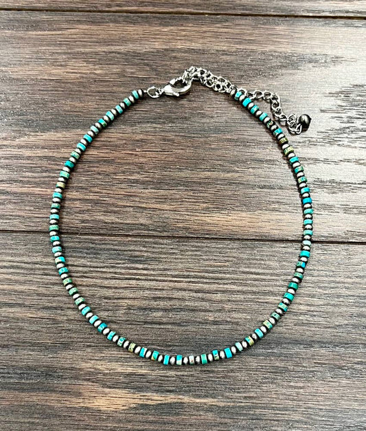 739070, Handmade 15" 4mm Rondelle Gemstone Necklace