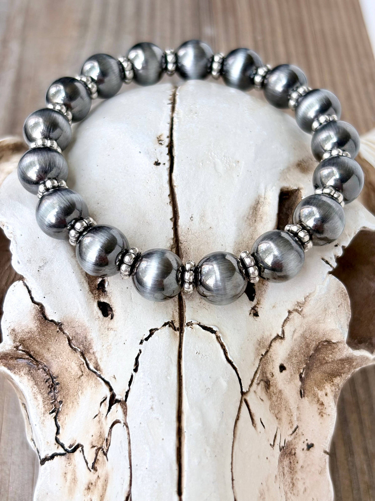 Western Style Navajo Pearl Beads Stretch Bracelet