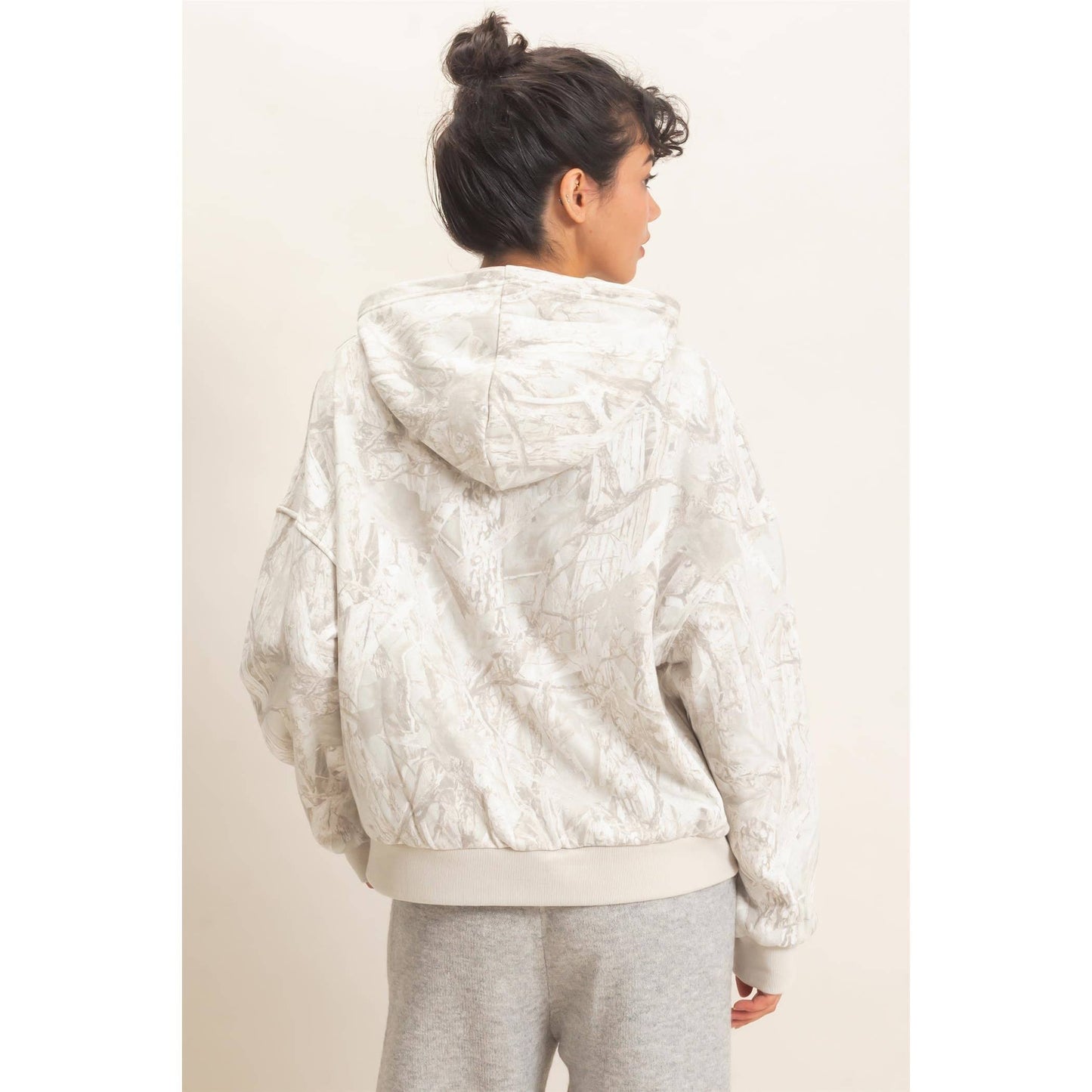 Tree Camouflage Hoodie With Kangaroo Pocket