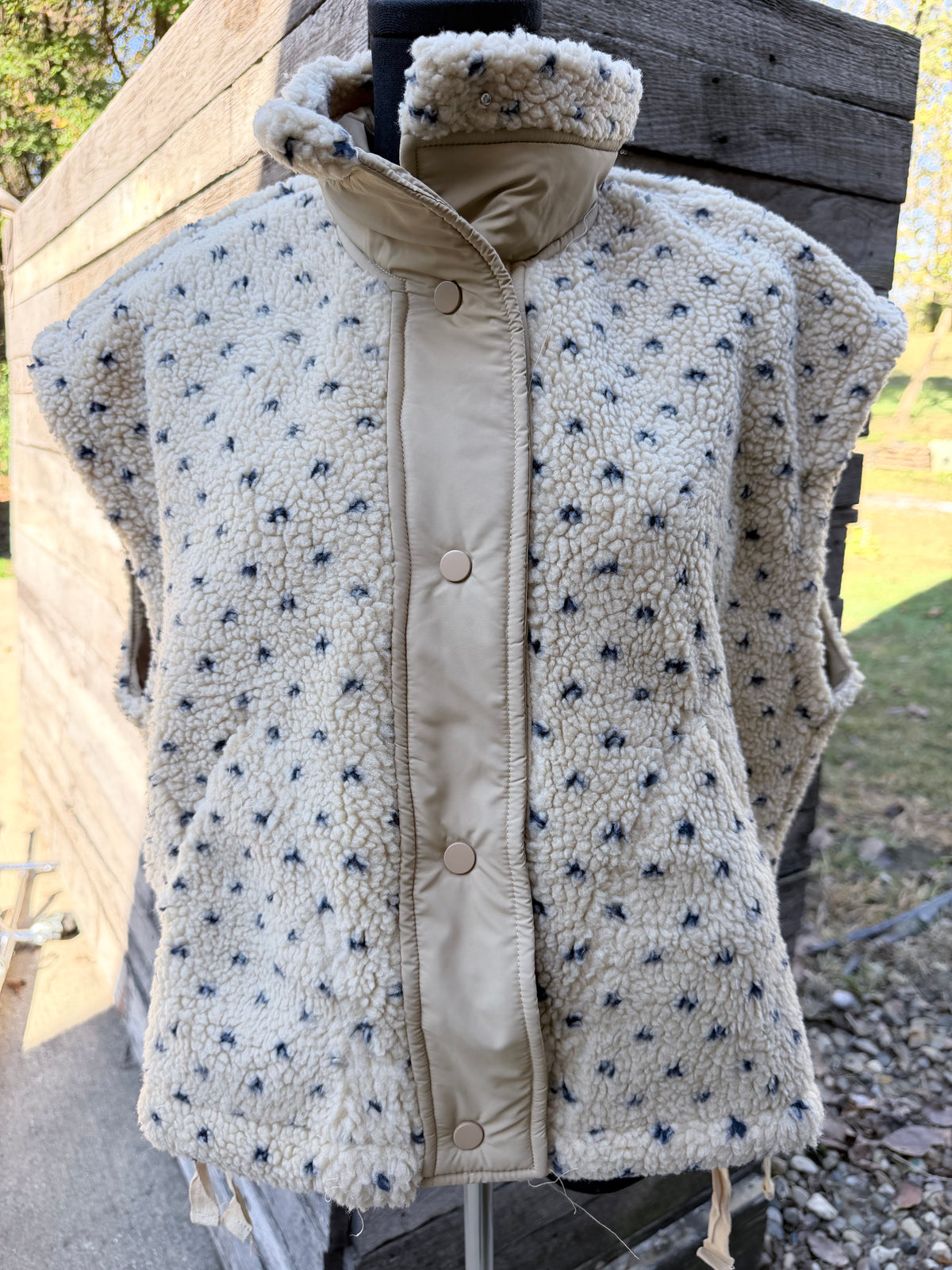 Polka Dot Sherpa Vest