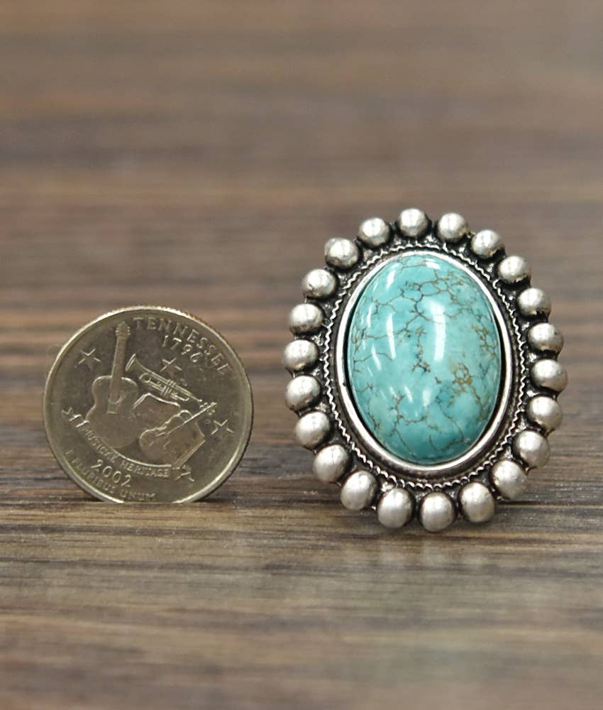 750170, Turquoise Adjustable Ring