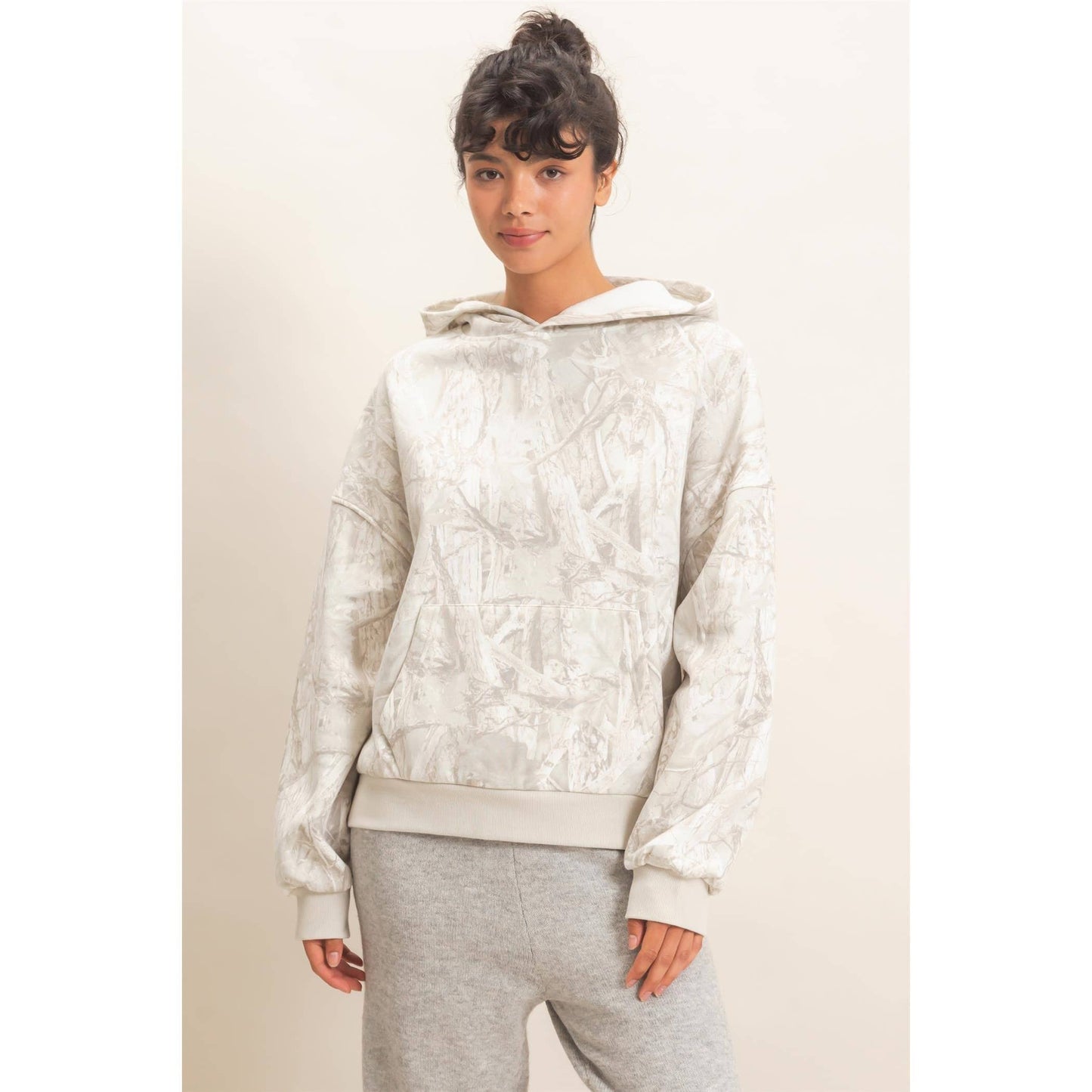 Tree Camouflage Hoodie With Kangaroo Pocket