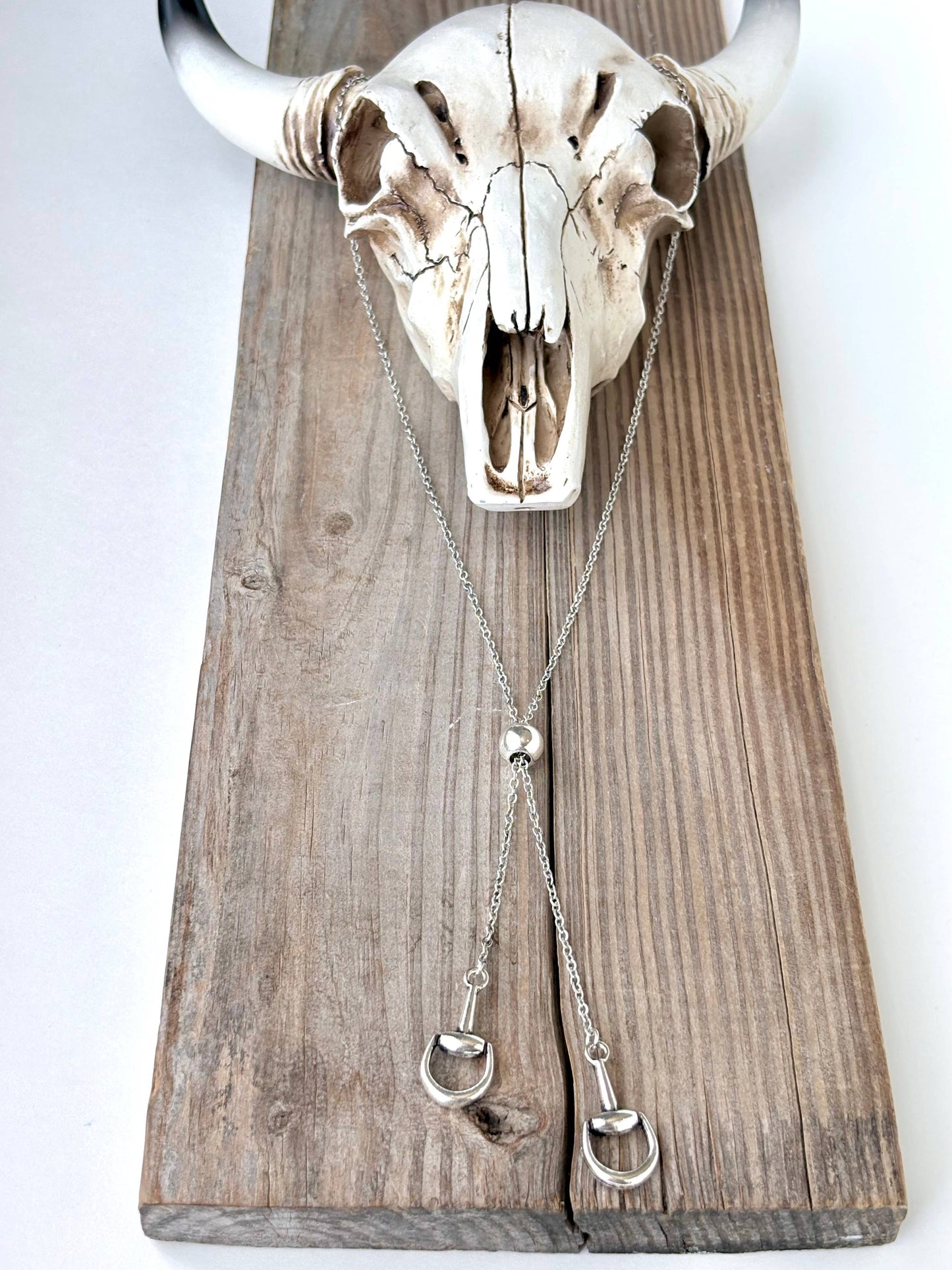 Western Horse Bit Bolo Pendant Y Chain Long Necklaces